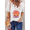 White Distressed MY FAVORITE COLOR IS Sunset Pattern T Shirt
